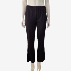 Haute Monde Black Side Snap Mid Rise Casual Pants Size L